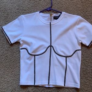 MVD jeweled white crop top! Bustier style